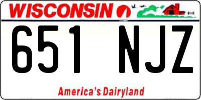 WI license plate 651NJZ