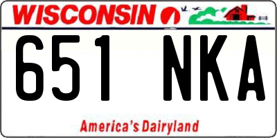 WI license plate 651NKA