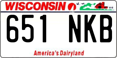 WI license plate 651NKB