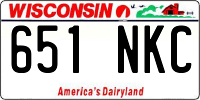 WI license plate 651NKC