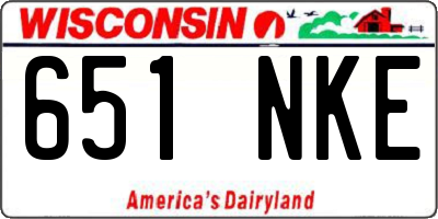 WI license plate 651NKE