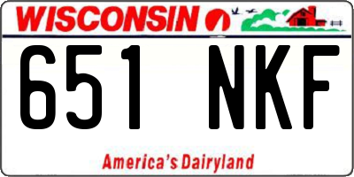 WI license plate 651NKF