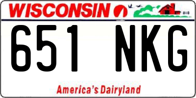 WI license plate 651NKG