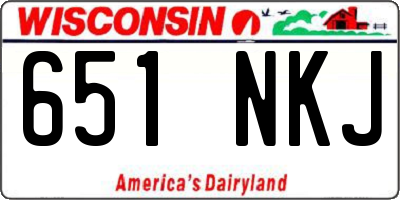 WI license plate 651NKJ