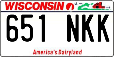 WI license plate 651NKK