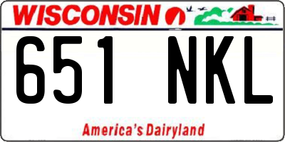 WI license plate 651NKL