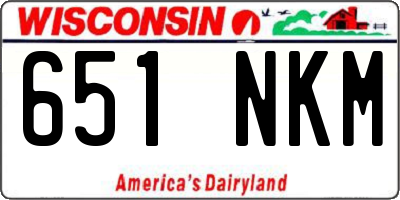 WI license plate 651NKM