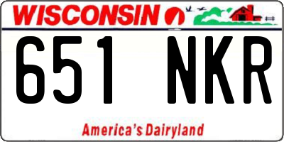 WI license plate 651NKR