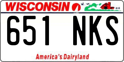 WI license plate 651NKS