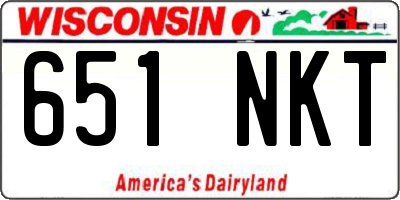 WI license plate 651NKT