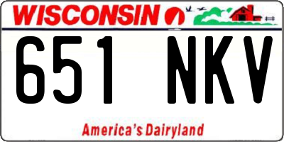 WI license plate 651NKV