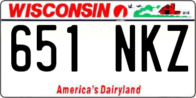 WI license plate 651NKZ