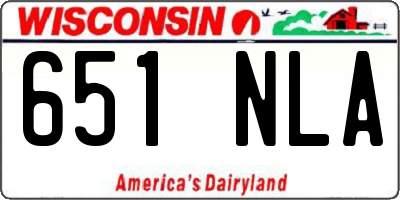 WI license plate 651NLA