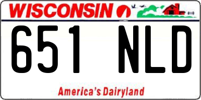 WI license plate 651NLD