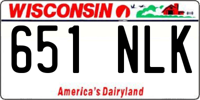WI license plate 651NLK
