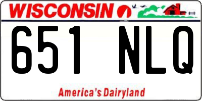 WI license plate 651NLQ