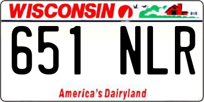 WI license plate 651NLR