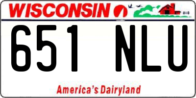 WI license plate 651NLU