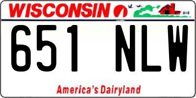 WI license plate 651NLW