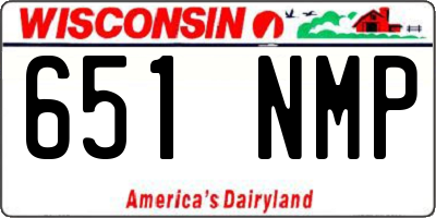 WI license plate 651NMP