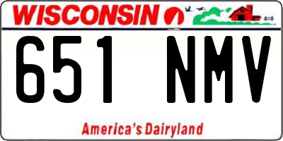 WI license plate 651NMV