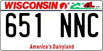 WI license plate 651NNC