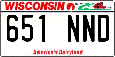 WI license plate 651NND