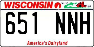 WI license plate 651NNH