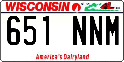 WI license plate 651NNM