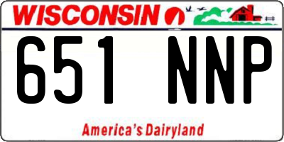 WI license plate 651NNP