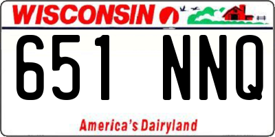 WI license plate 651NNQ