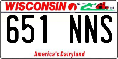 WI license plate 651NNS
