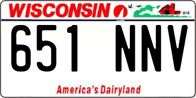 WI license plate 651NNV