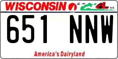 WI license plate 651NNW