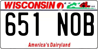 WI license plate 651NOB
