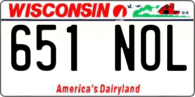 WI license plate 651NOL