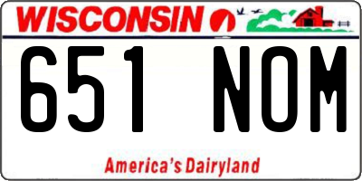 WI license plate 651NOM