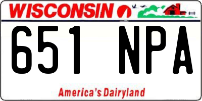 WI license plate 651NPA
