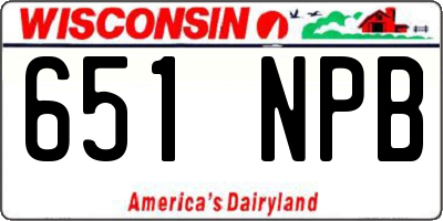 WI license plate 651NPB