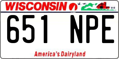 WI license plate 651NPE