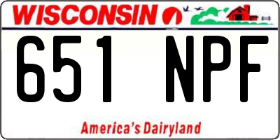 WI license plate 651NPF