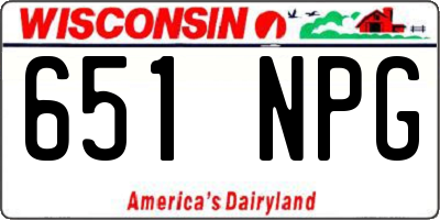 WI license plate 651NPG
