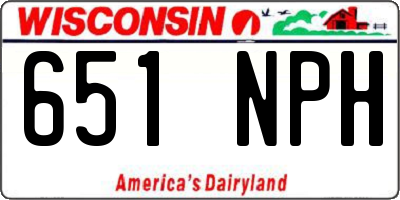 WI license plate 651NPH