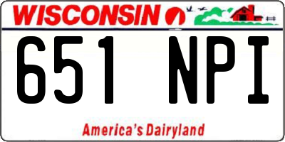 WI license plate 651NPI