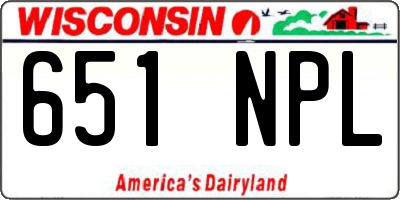 WI license plate 651NPL