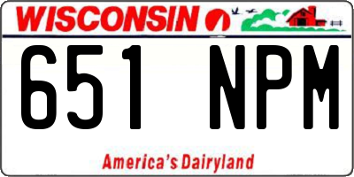 WI license plate 651NPM