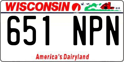 WI license plate 651NPN