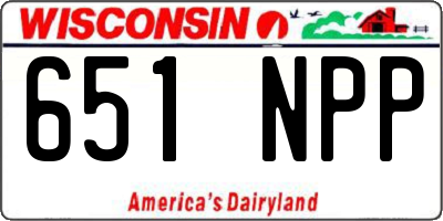 WI license plate 651NPP
