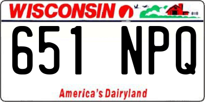 WI license plate 651NPQ