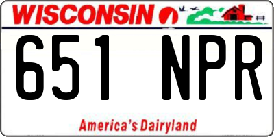 WI license plate 651NPR